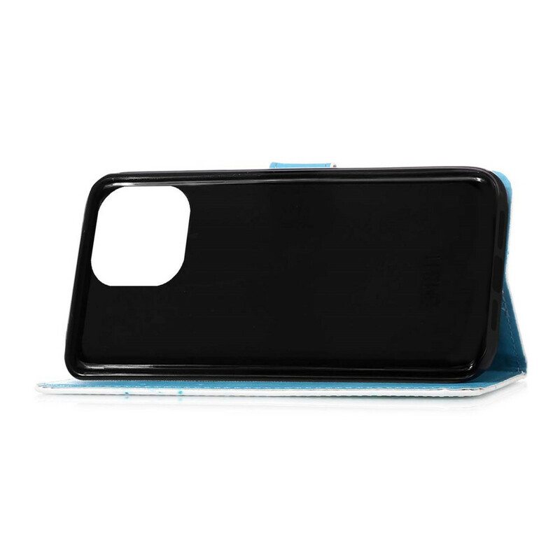 Kotelot iPhone 13 Mini Suojaketju Kuori Eiffel-tornin Perhoshihna
