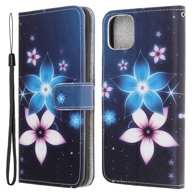 Kotelot iPhone 13 Mini Suojaketju Kuori Kuun Hihnan Kukat
