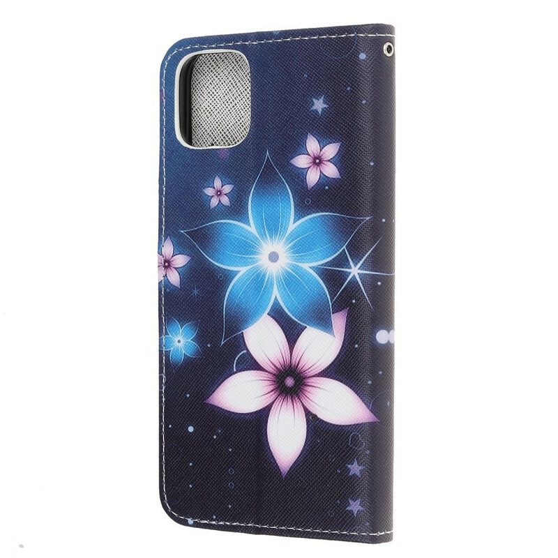 Kotelot iPhone 13 Mini Suojaketju Kuori Kuun Hihnan Kukat