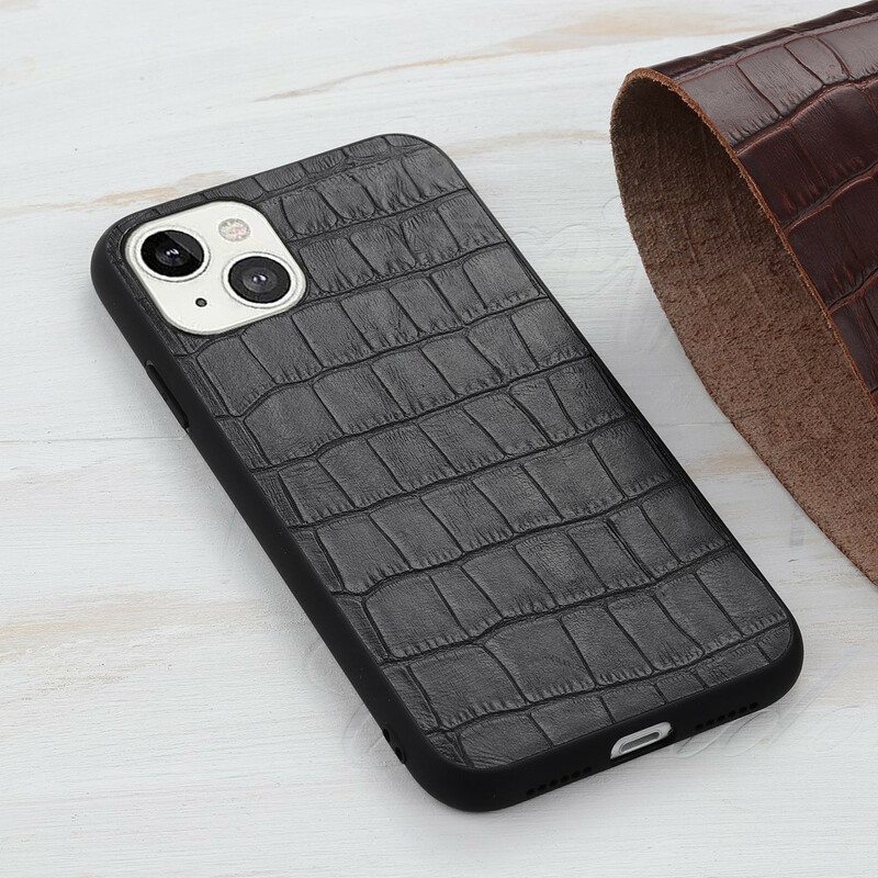 Kuori iPhone 13 Mini Aito Crocodile Texture -nahka