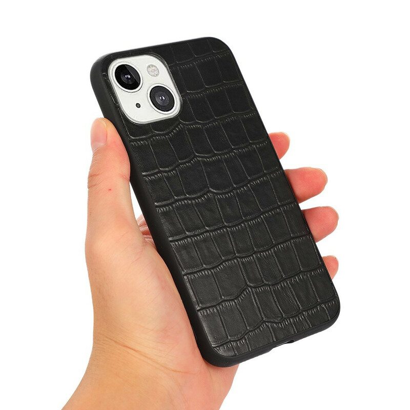 Kuori iPhone 13 Mini Aito Crocodile Texture -nahka
