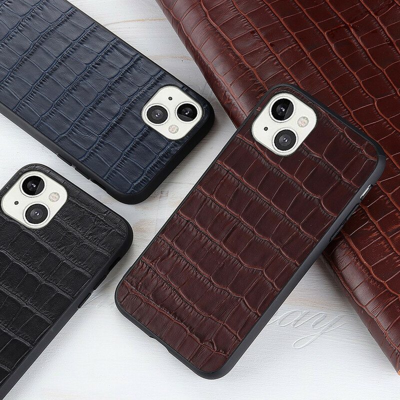 Kuori iPhone 13 Mini Aito Crocodile Texture -nahka