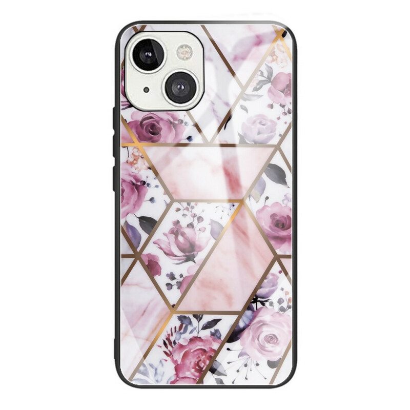 Kuori iPhone 13 Mini Geometria Marmori Karkaistu Lasi