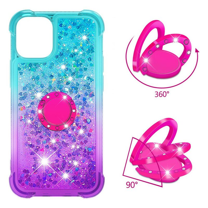 Kuori iPhone 13 Mini Glitter Ring-kiinnike