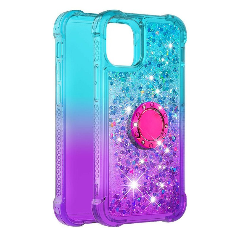 Kuori iPhone 13 Mini Glitter Ring-kiinnike