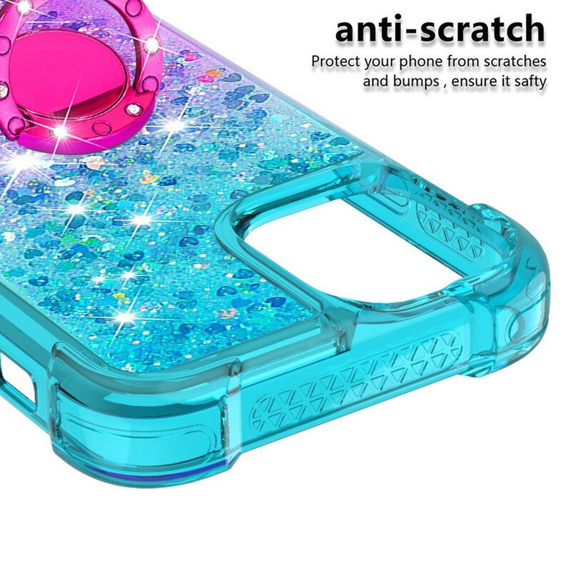 Kuori iPhone 13 Mini Glitter Ring-kiinnike