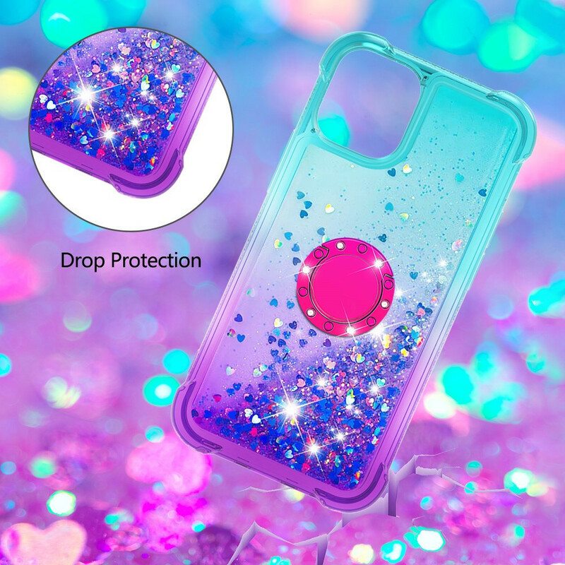 Kuori iPhone 13 Mini Glitter Ring-kiinnike