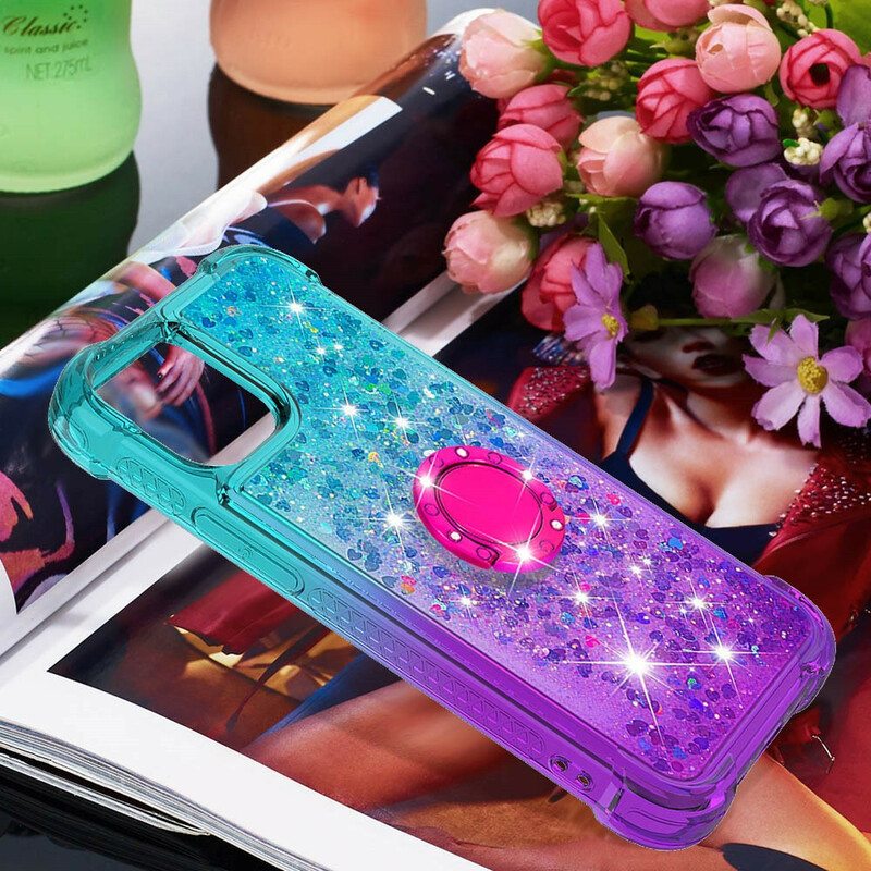 Kuori iPhone 13 Mini Glitter Ring-kiinnike