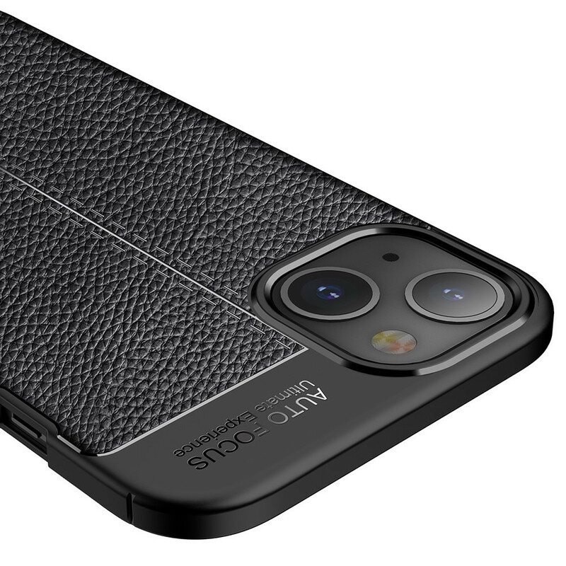 Kuori iPhone 13 Mini Kaksilinjainen Litsi-nahkaefekti