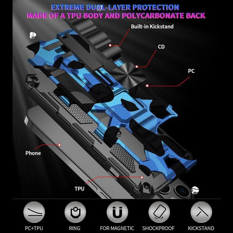 Kuori iPhone 13 Mini Naamiointi Irrotettava Tuki