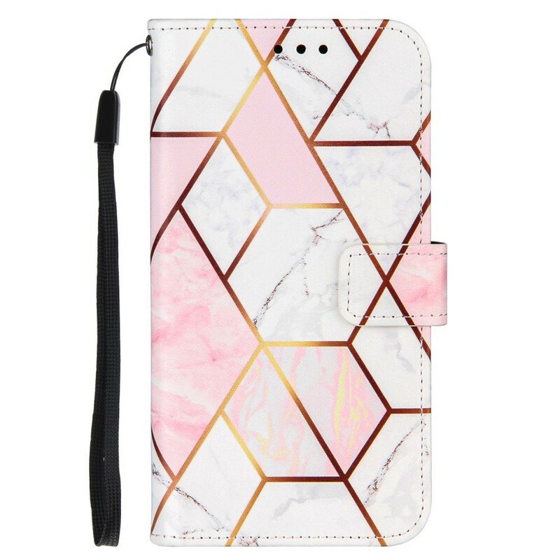 Nahkakotelo iPhone 13 Mini Geometrinen Marmori