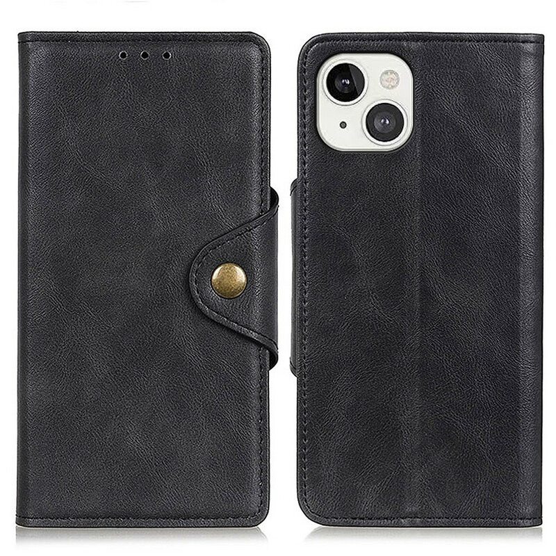 Nahkakotelo iPhone 13 Mini Keinonahkainen Nappi