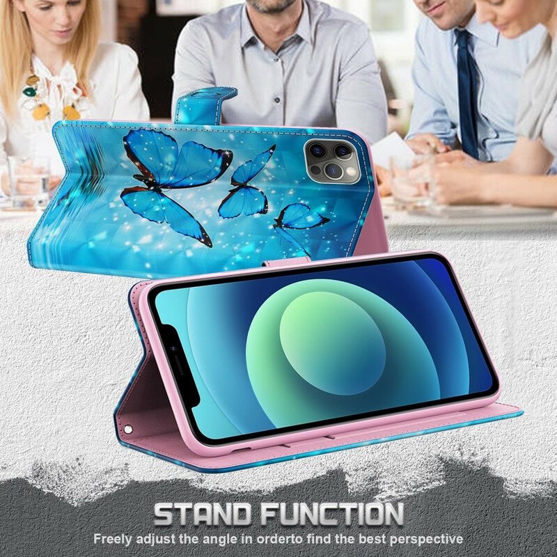 Nahkakotelo iPhone 13 Mini Perhosia