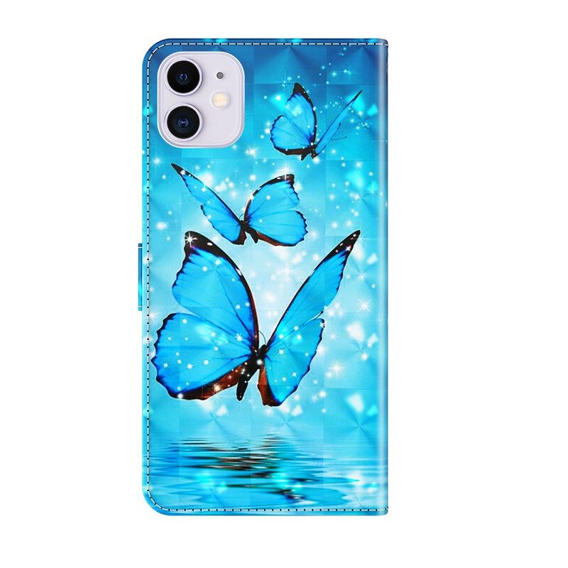 Nahkakotelo iPhone 13 Mini Perhosia