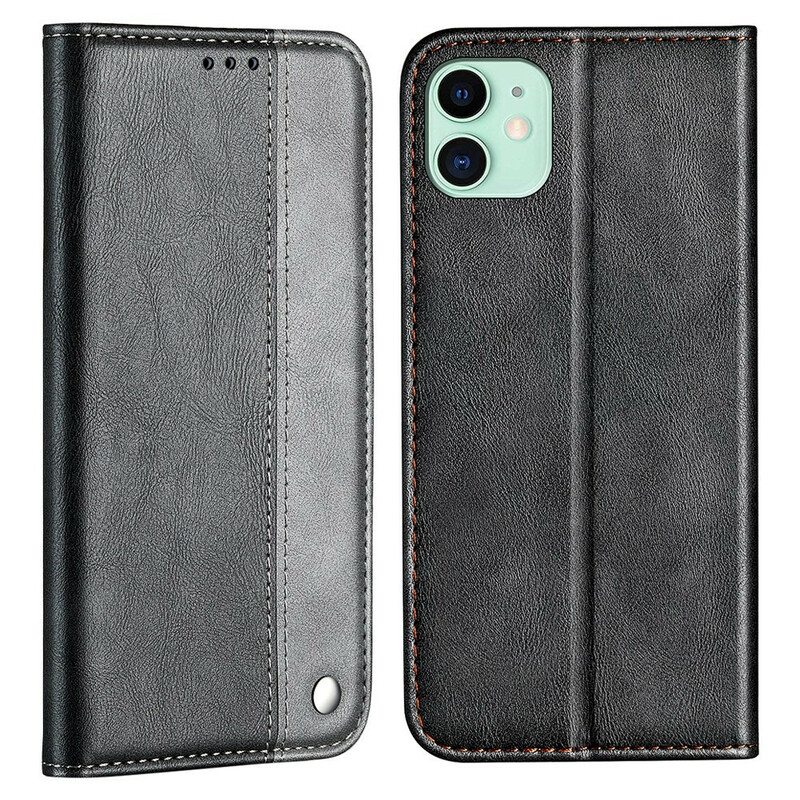 Puhelinkuoret iPhone 13 Mini Kotelot Flip Kaksisävyinen Nahkaefekti