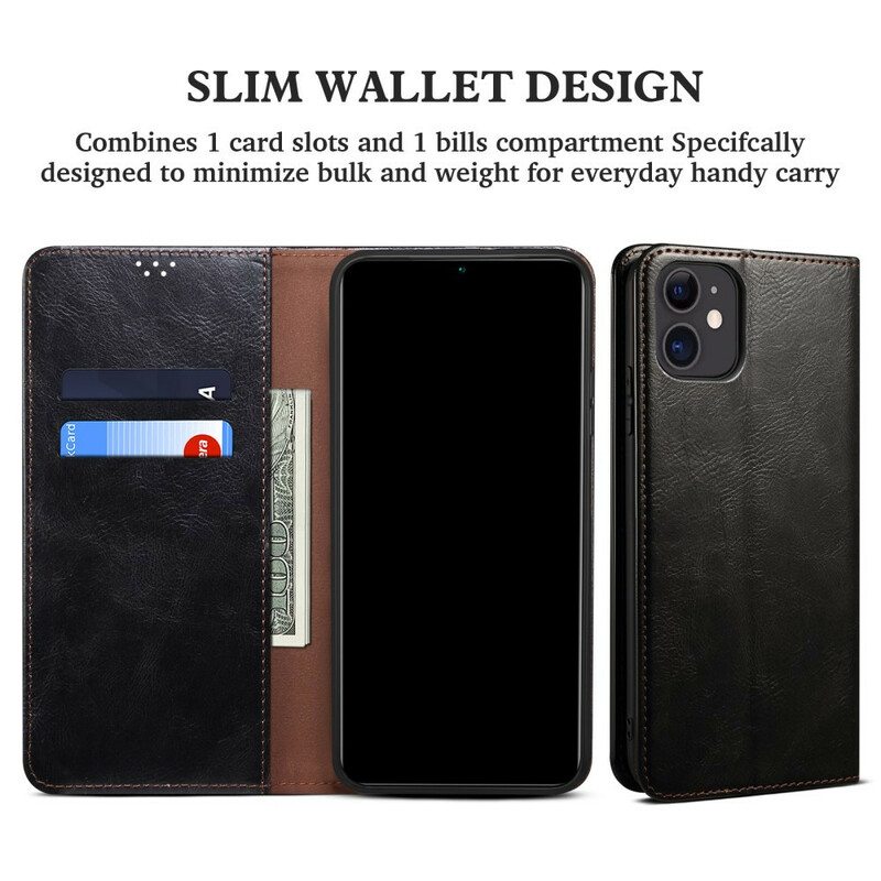 Puhelinkuoret iPhone 13 Mini Kotelot Flip Vahattua Tekonahkaa