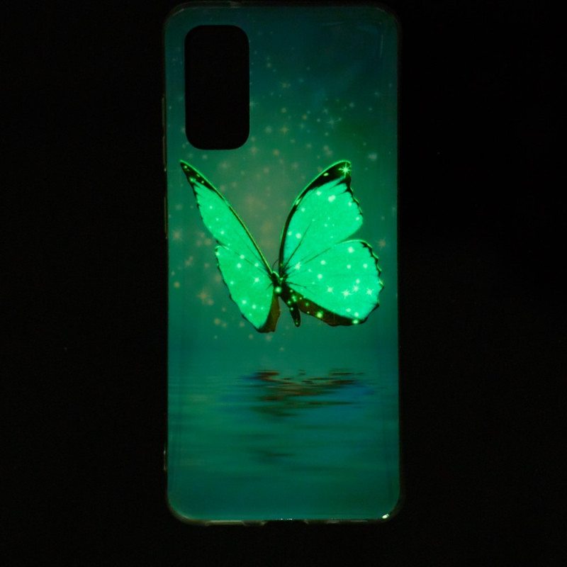 Case Samsung Galaxy A33 5G Fluoresoiva Sininen Perhonen