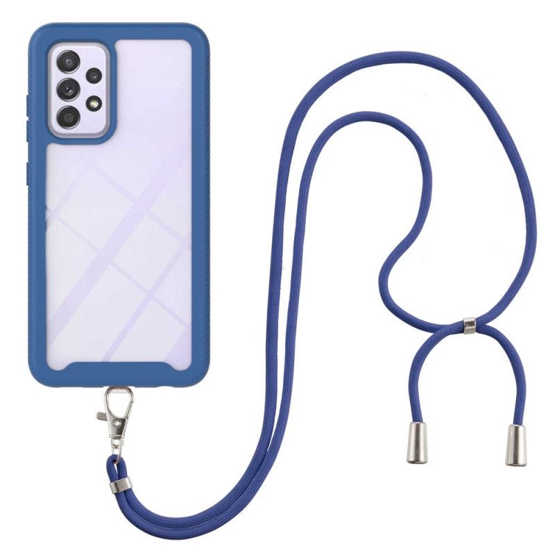 Case Samsung Galaxy A33 5G Läpinäkyvä Värillisellä Johdolla
