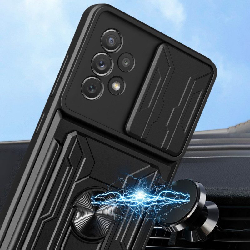 Case Samsung Galaxy A33 5G Suunniteltu Korttipidike Ja Linssisuojat