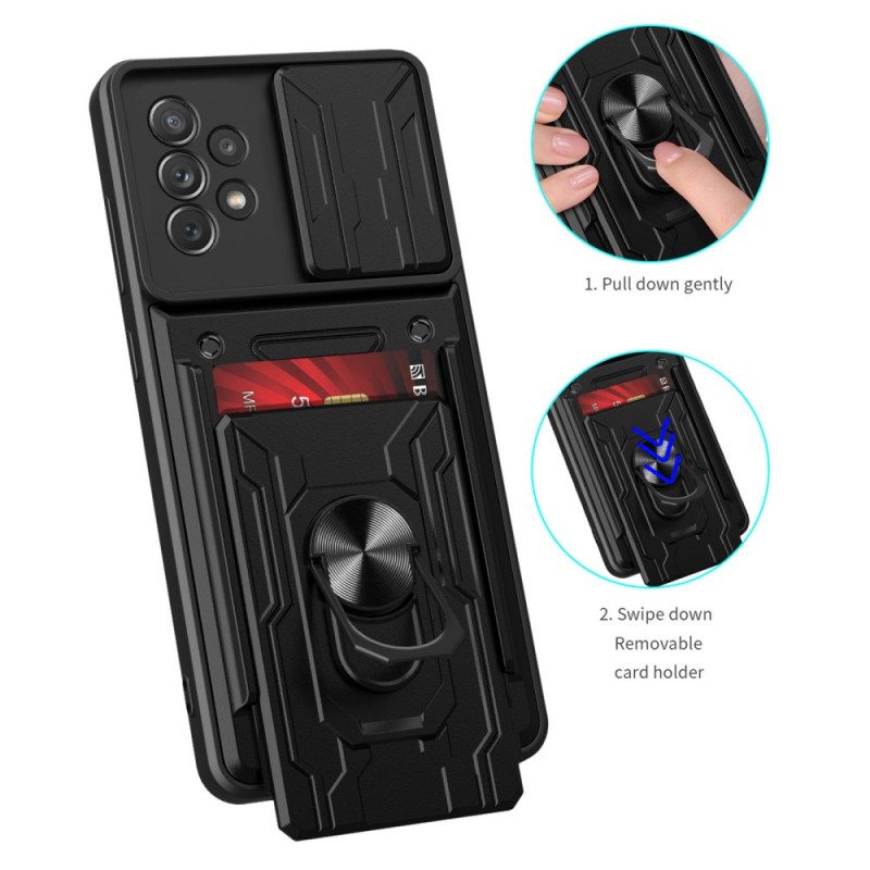 Case Samsung Galaxy A33 5G Suunniteltu Korttipidike Ja Linssisuojat