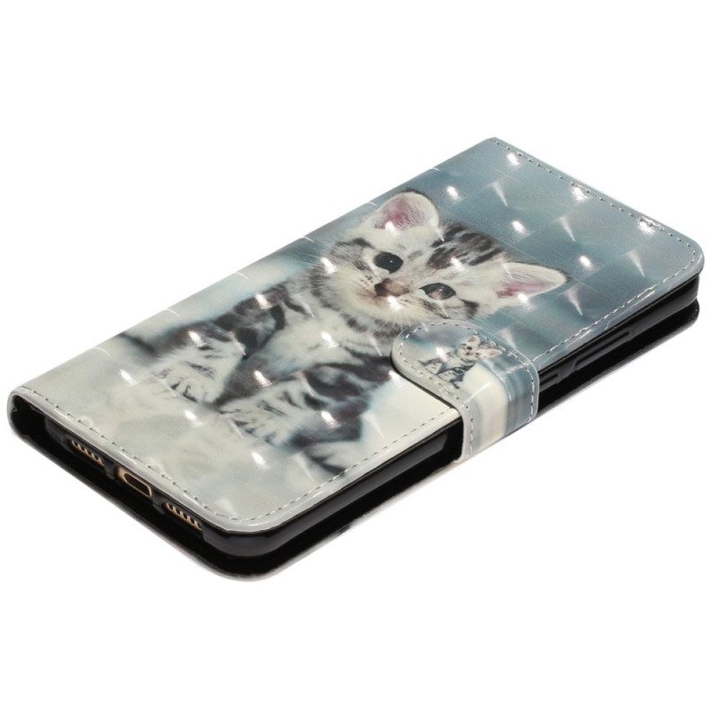 Flip Case Samsung Galaxy A33 5G Suojaketju Kuori Strappy Kitten