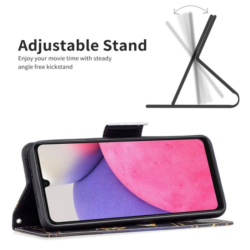 Kotelot Samsung Galaxy A33 5G Kultaiset Perhoset
