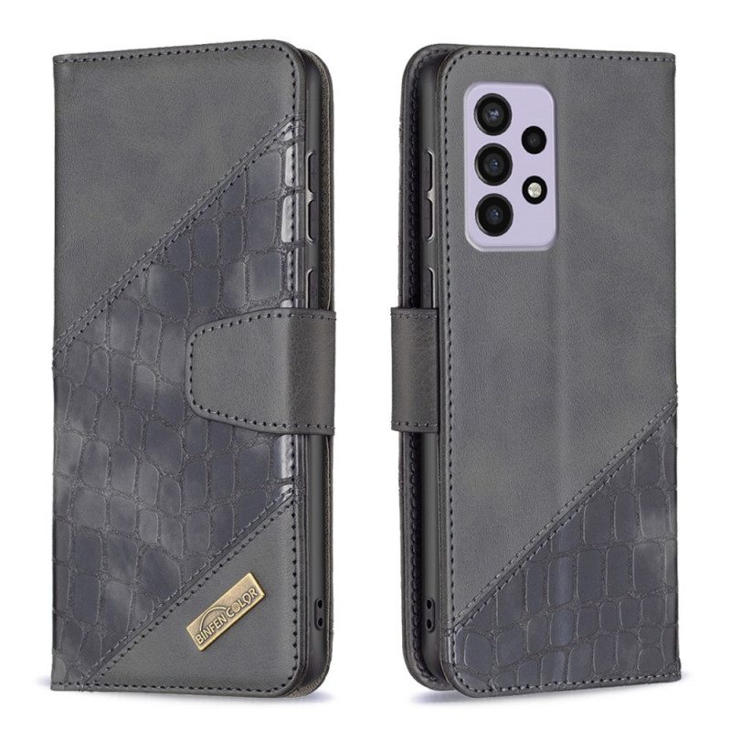 Nahkakotelo Samsung Galaxy A33 5G Binfen Color Crocodile Skin Style