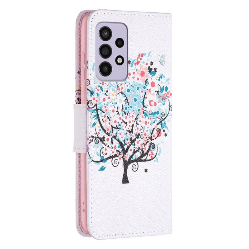 Nahkakotelo Samsung Galaxy A33 5G Kukkiva Puu