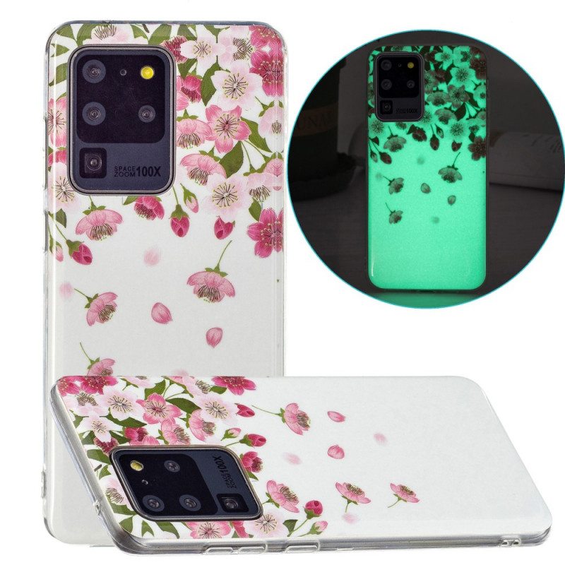 Case Samsung Galaxy S20 Ultra Fluoresoivat Kukat