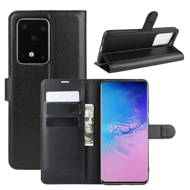 Kotelot Samsung Galaxy S20 Ultra Klassinen Litsi-nahkaefekti