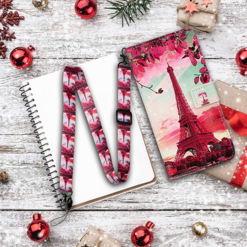 Kotelot Samsung Galaxy S20 Ultra Suojaketju Kuori Eiffel-torni Säädettävä Hihna