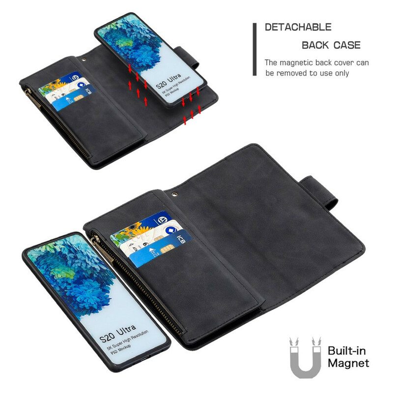 Kuori Kotelot Samsung Galaxy S20 Ultra Vetoketju Irrotettava