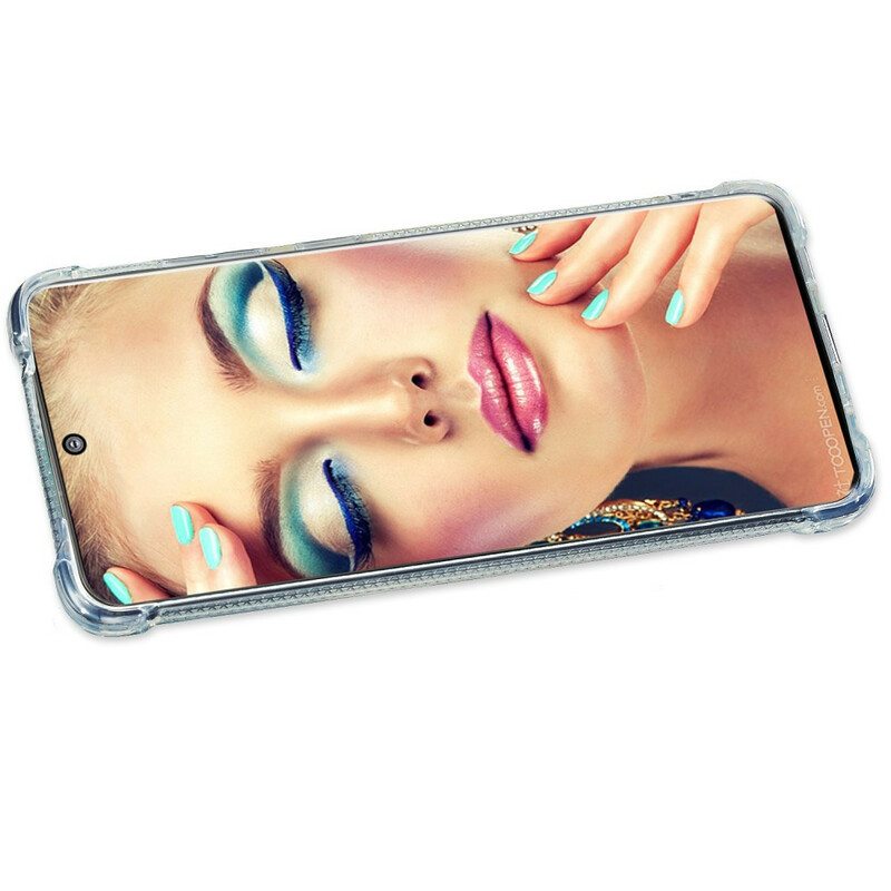Kuori Samsung Galaxy S20 Ultra Glitter Ring-kiinnike