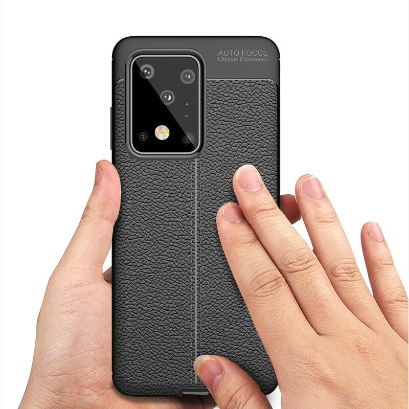 Kuori Samsung Galaxy S20 Ultra Kaksilinjainen Litsi-nahkaefekti