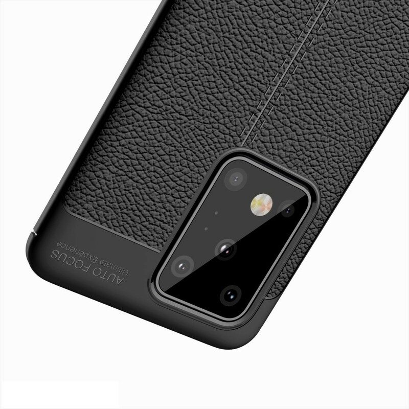 Kuori Samsung Galaxy S20 Ultra Kaksilinjainen Litsi-nahkaefekti