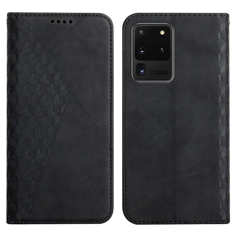 Puhelinkuoret Samsung Galaxy S20 Ultra Kotelot Flip Geo-nahkaefekti