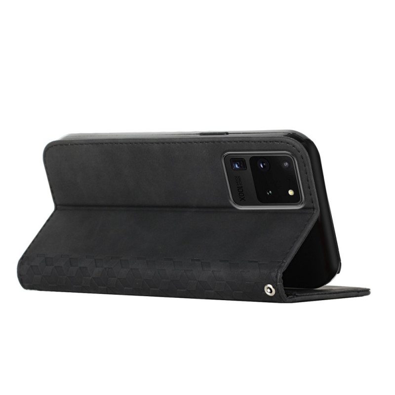 Puhelinkuoret Samsung Galaxy S20 Ultra Kotelot Flip Geo-nahkaefekti