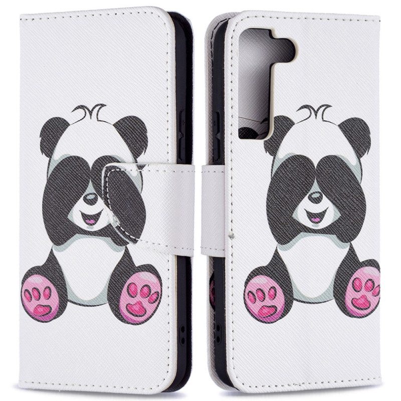 Nahkakotelo Samsung Galaxy S22 5G Panda Hauskaa