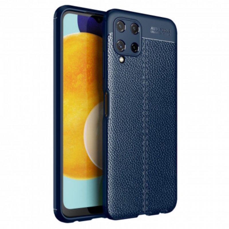 Case Samsung Galaxy A22 Kaksilinjainen Litsi-nahkaefekti