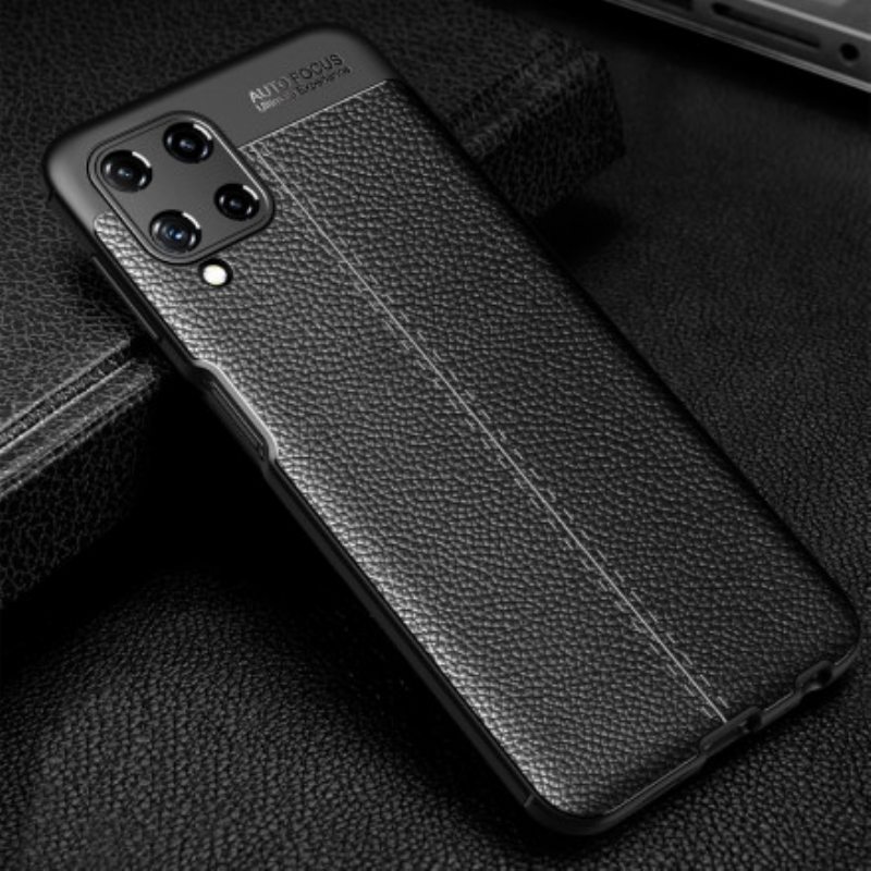 Case Samsung Galaxy A22 Kaksilinjainen Litsi-nahkaefekti