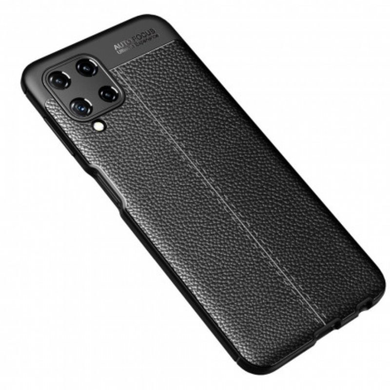 Case Samsung Galaxy A22 Kaksilinjainen Litsi-nahkaefekti