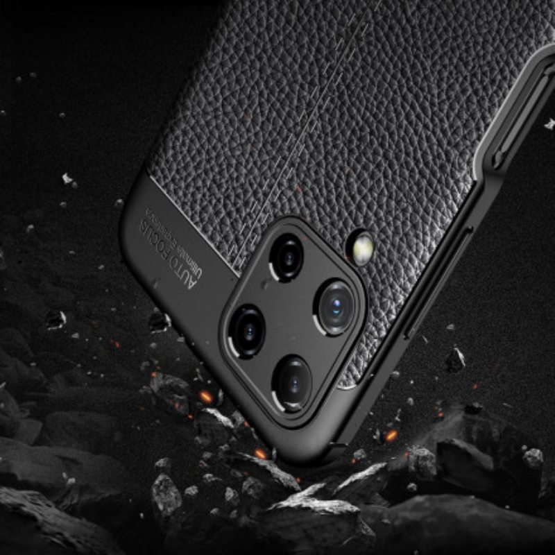 Case Samsung Galaxy A22 Kaksilinjainen Litsi-nahkaefekti