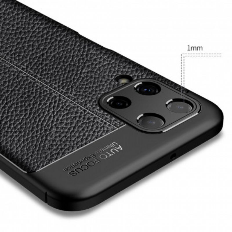 Case Samsung Galaxy A22 Kaksilinjainen Litsi-nahkaefekti