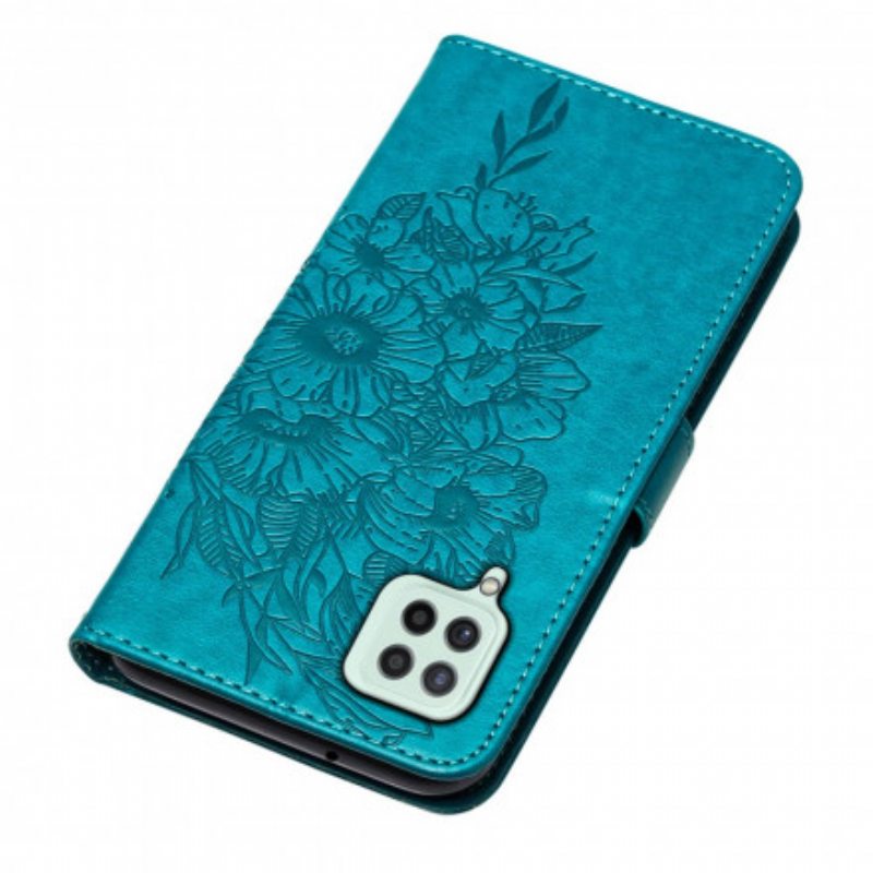 Flip Case Samsung Galaxy A22 Butterfly Design Kaulanauhalla