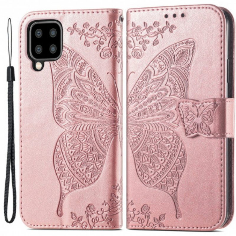 Flip Case Samsung Galaxy A22 Puolikkaat Perhoset
