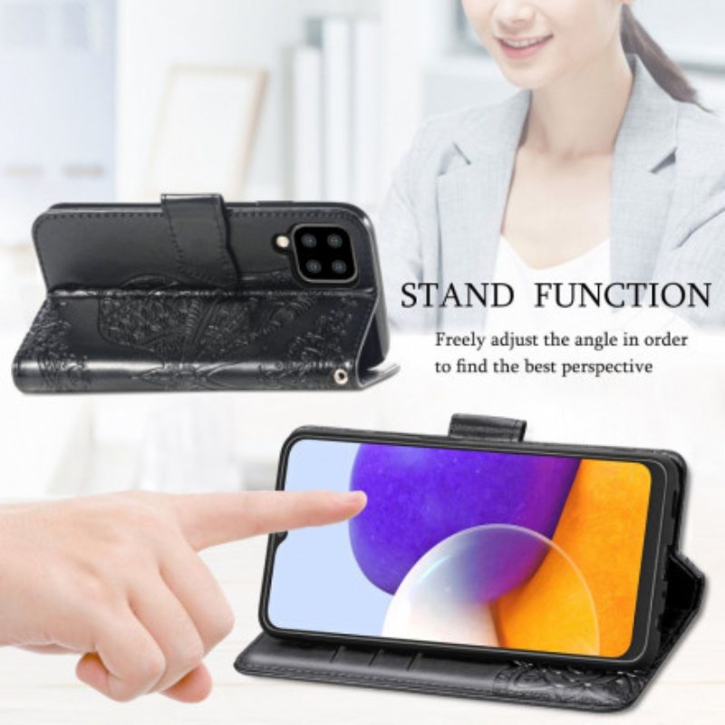 Flip Case Samsung Galaxy A22 Puolikkaat Perhoset
