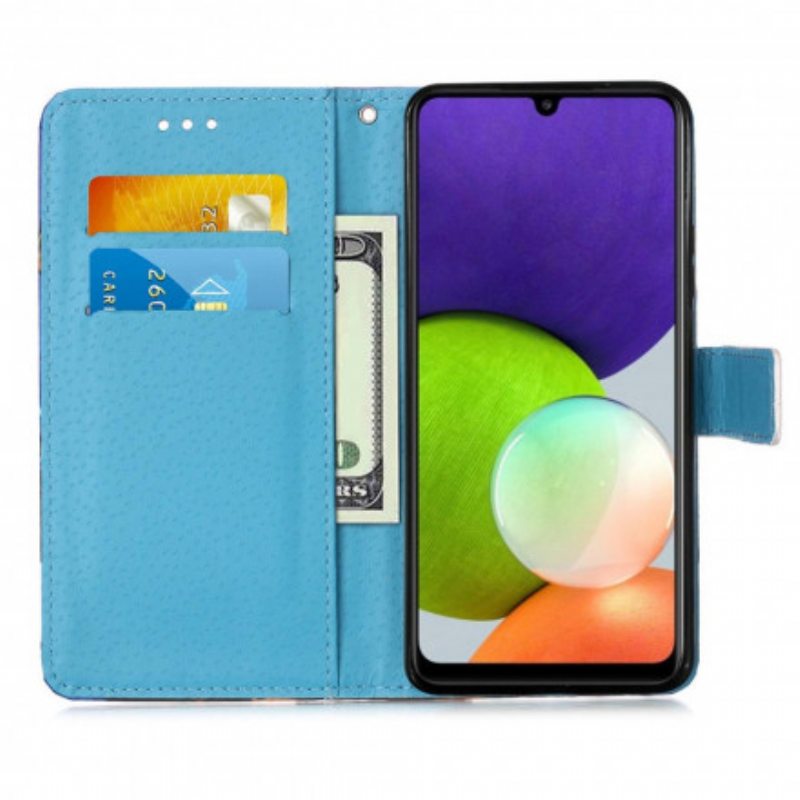 Kotelot Samsung Galaxy A22 Kultaiset Perhoset