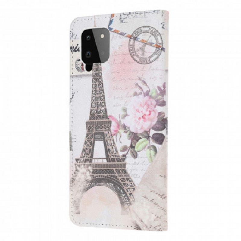 Kotelot Samsung Galaxy A22 Retro Eiffel-torni