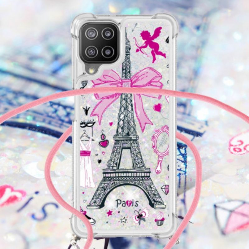 Kuori Samsung Galaxy A22 Kiristysnyörillä Cordon Eiffel Towerissa