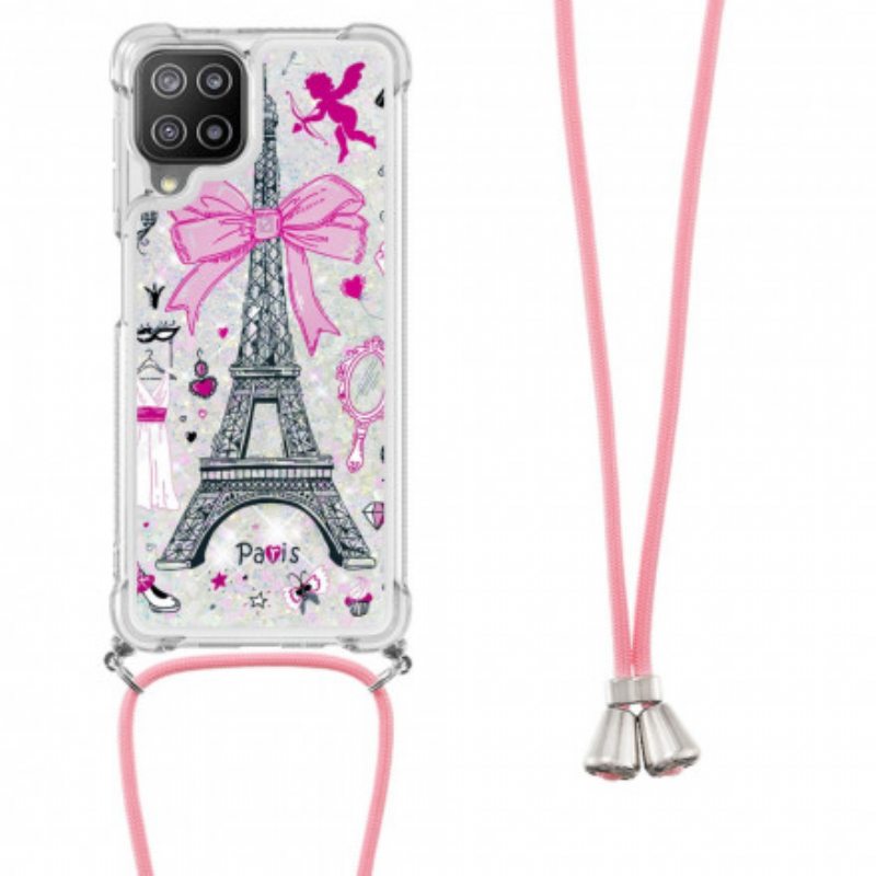 Kuori Samsung Galaxy A22 Kiristysnyörillä Cordon Eiffel Towerissa